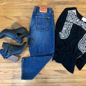 Lucky Brand Classic Cropped Dungarees Jeans